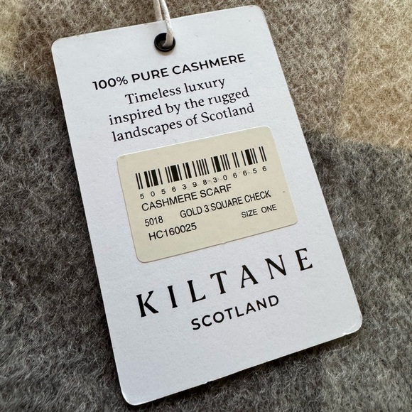 Kiltane Scotland Cashmere scarf 69”x 10” NWT. Length tassel end to tassel end. - Picture 3 of 4